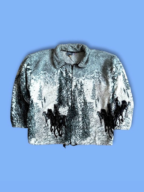 Флис кофта с лошадьми   