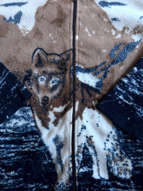 Флис кофта волками  