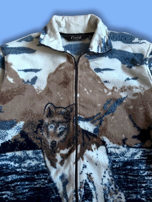 Флис кофта волками  