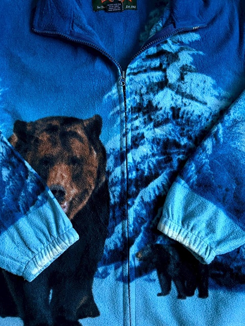 Флис кофта с медведем 