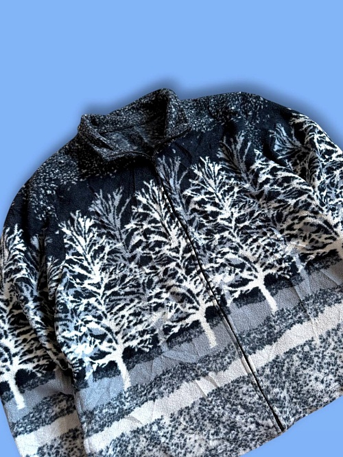 Флис кофта с деревьями  