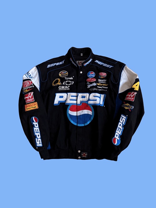Гоночная куртка «Pepsi» от «J.H Design» чёрная