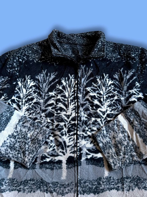 Флис кофта с деревьями  