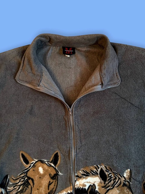 Флис кофта с лошадьми 