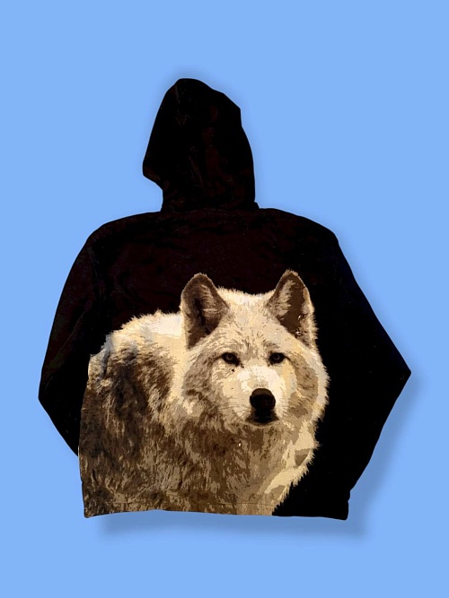 Флис кофта/куртка с волком  