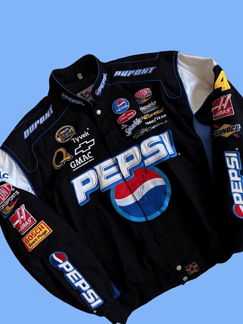 Гоночная куртка «Pepsi» от «J.H Design» чёрная